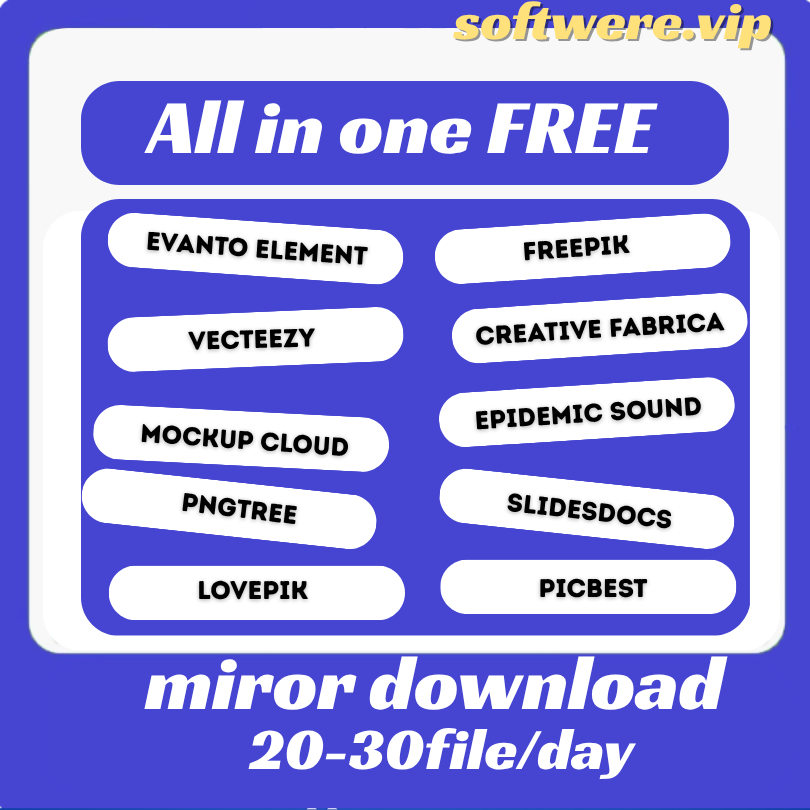 EVANTO ELEMENT,CREATIVE FABRICA,FREEPIK,EPIDEMIC SOUND, [ PRIVATE ACCOUNT] VECTEEZY,MOCKUP CLOUD,SLI