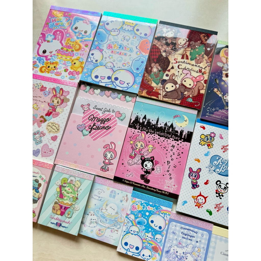 Memo sheets Bundle Heisei Retro sanrio san-x angel blue mezzo piano