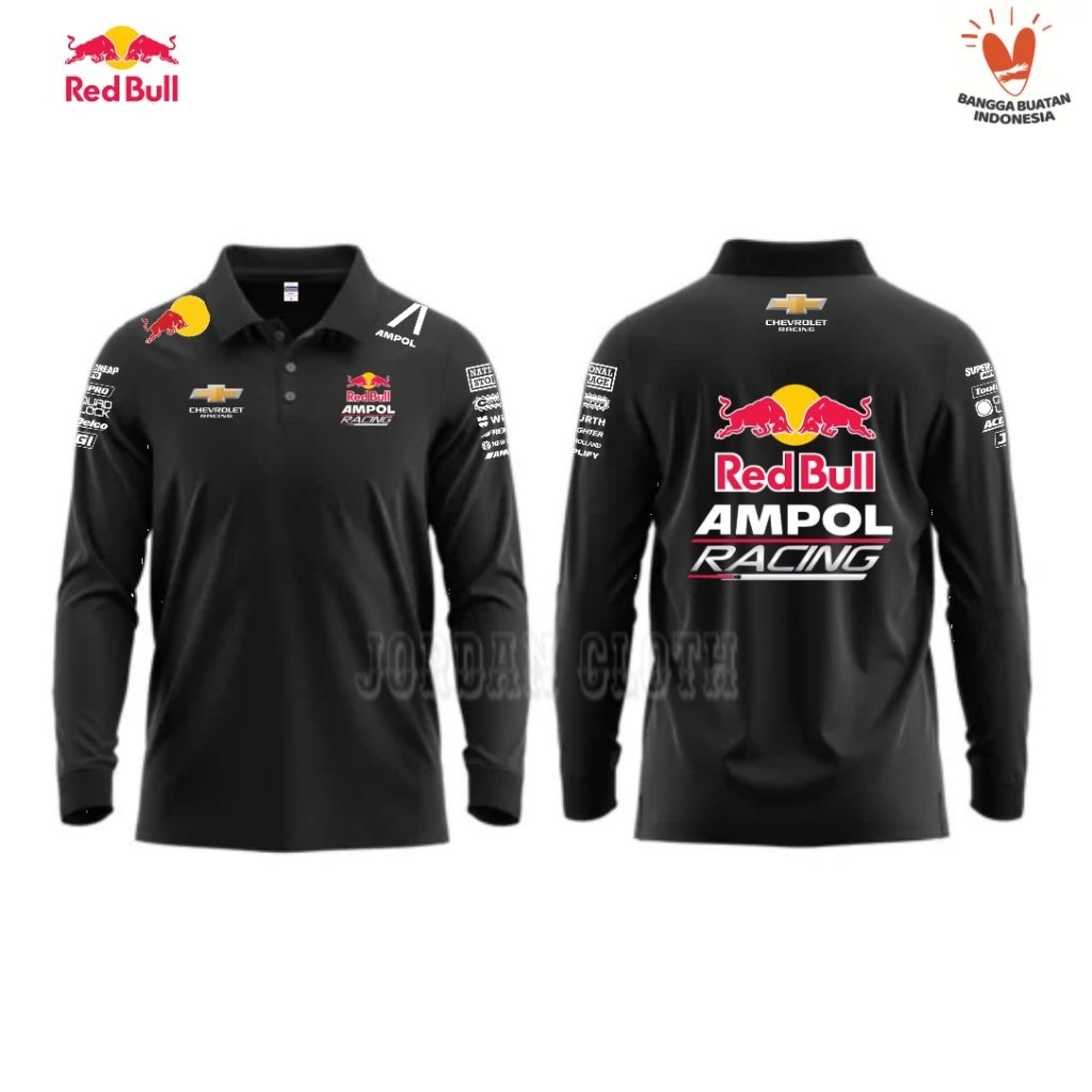 Polo shirt Tshirt Kaos Kerah Lengan Panjang Team Redbull Ampol Racing