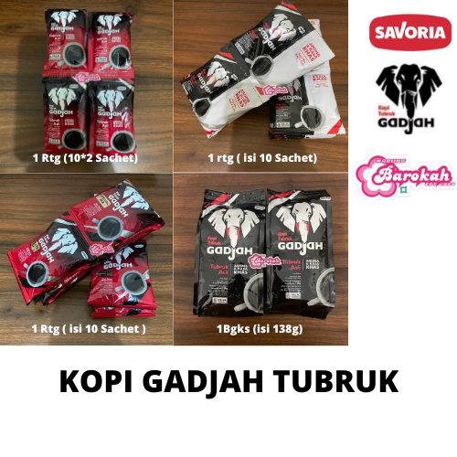 KOPI GADJAH TUBRUK HITAM TWINPACK / KOPI GADJAH MIX / KOPI GADJAH GULA / KOPI GADJAH 138gr