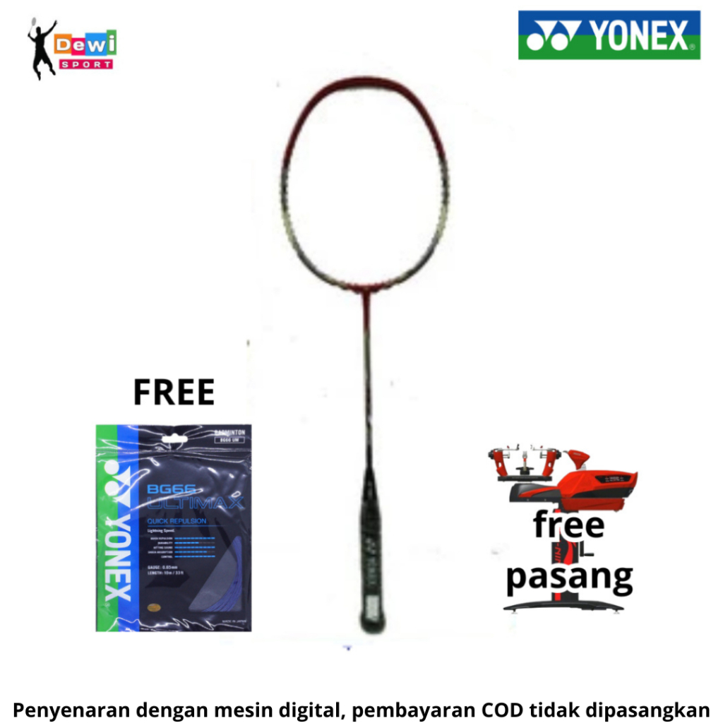 SALERAKET BADMINTON YONEX NANORAY 70 DX ORIGINAL FREE SENAR ULTIMAX DAN PEMASANGAN