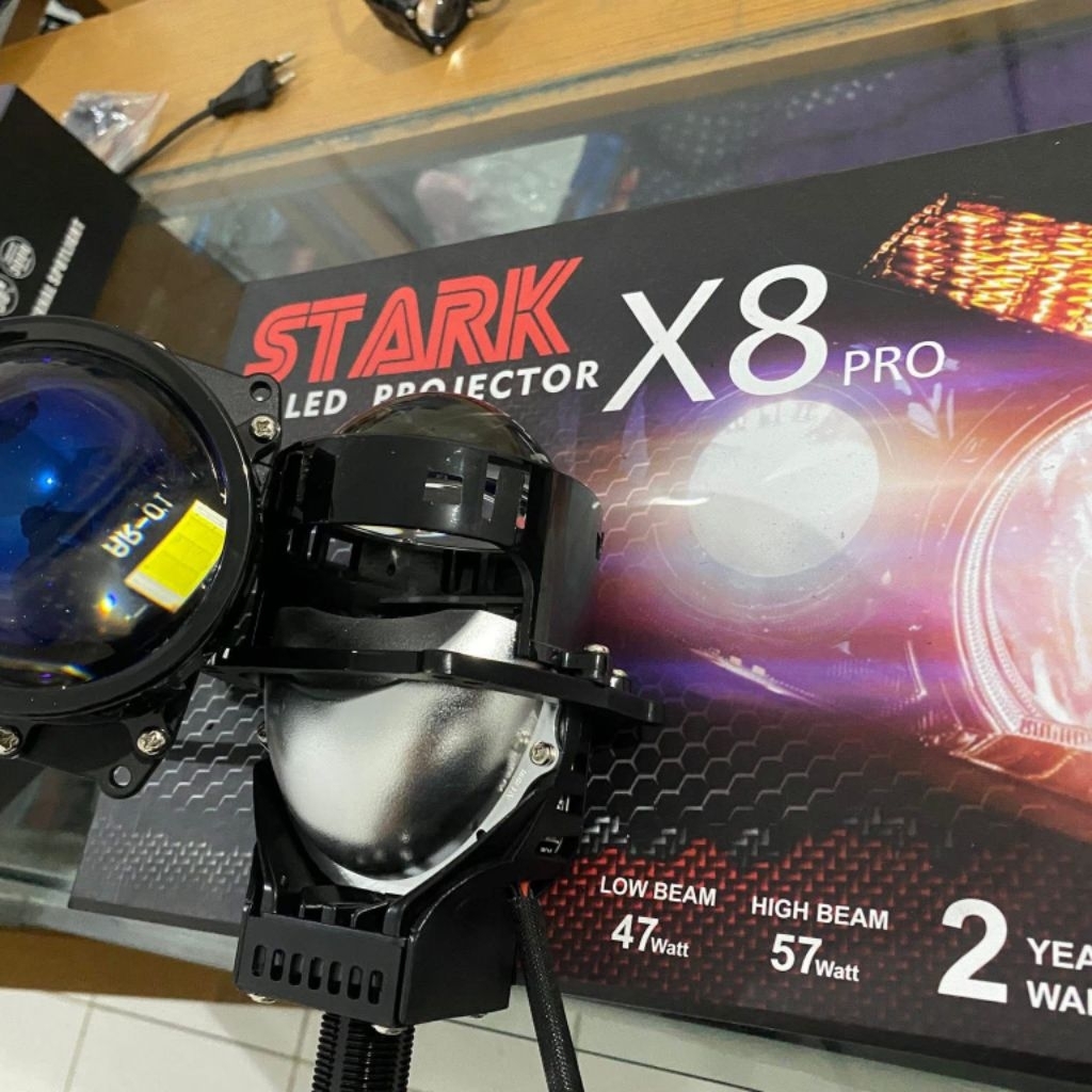 PROJEKTOR BILED PROJIE STARK X8 PRO 3 INCI 50/60 WATT 5700 KELVIN WARMWHITE ORIGINAL STARK GARANSI 2