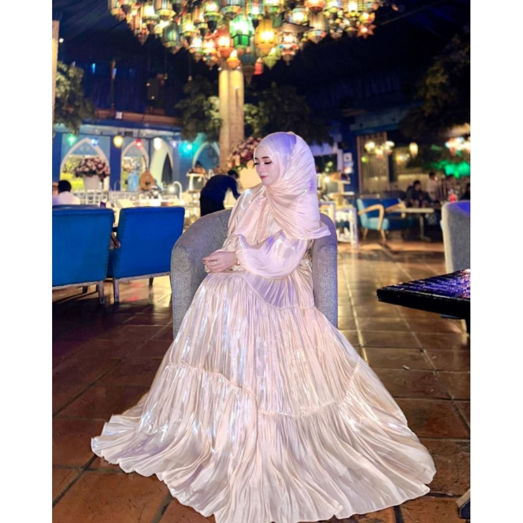 SET Hijab Shellasaukia Lebaran PEsta Mewah Baju Muslim Wanita