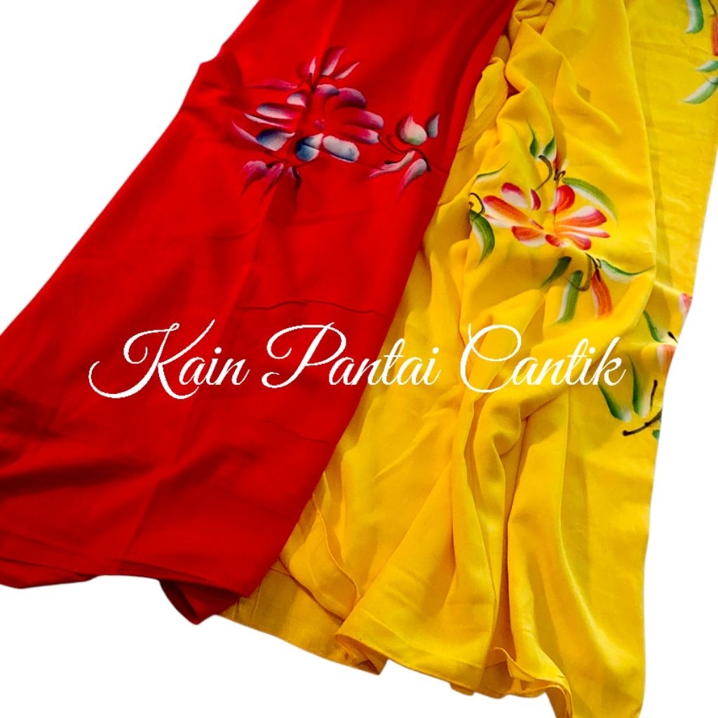 KainPantaiCantik - SAPUTAN BESUTAN BUNGA LUKIS - Kain Pantai Bali