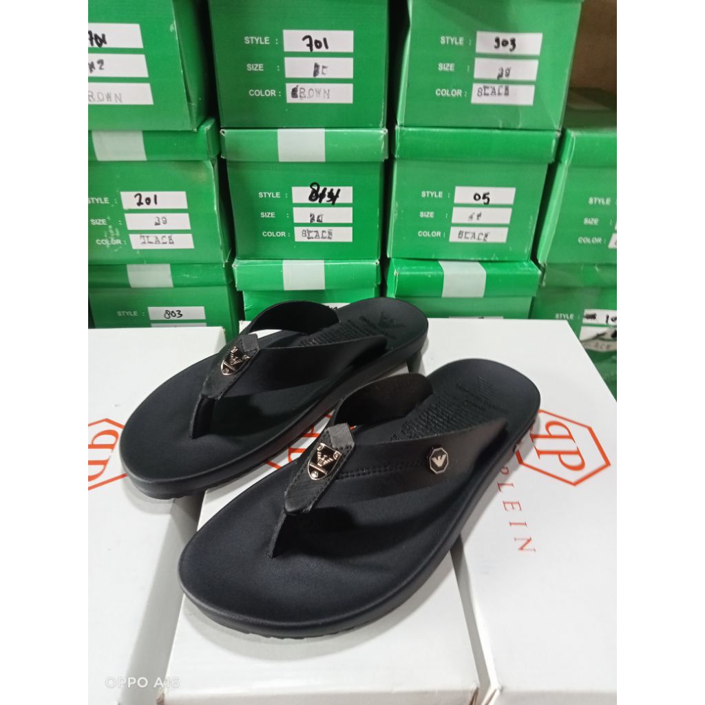 sandal slop pria sendal emporio armani premium