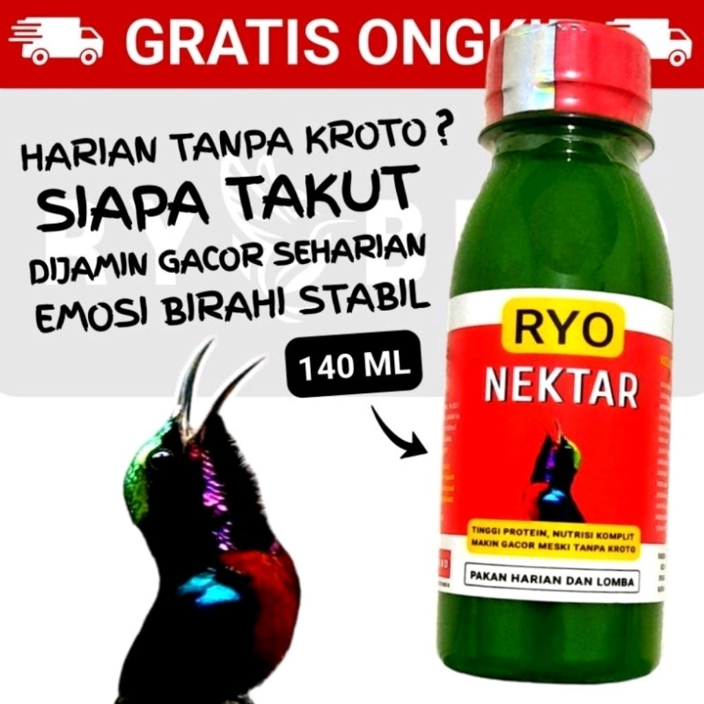 RYO NEKTAR 140 ML Nectar Kolibri Konin Sogon Makanan Penggacor burung pleci Kolibri konin