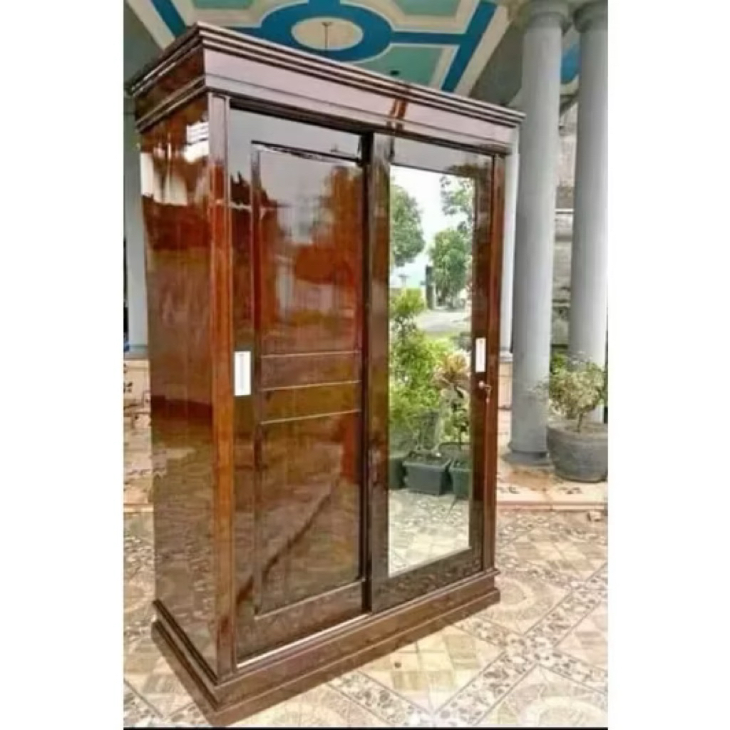 Lemari minimalis pintu 2 kayu jati
