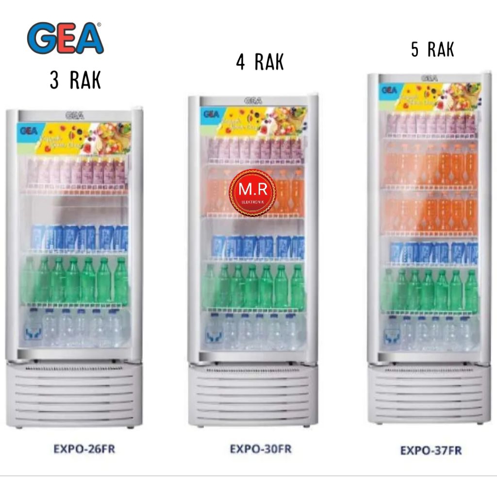 SHOWCASE GEA 3,4 DAN 5 RAK EXPO26FR/EXPO30FR/EXPO37FR GARANSI RESMI 5 TAHUN