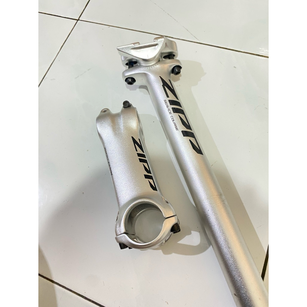 Paket Stem dan Seatpost Zipp Silver service course