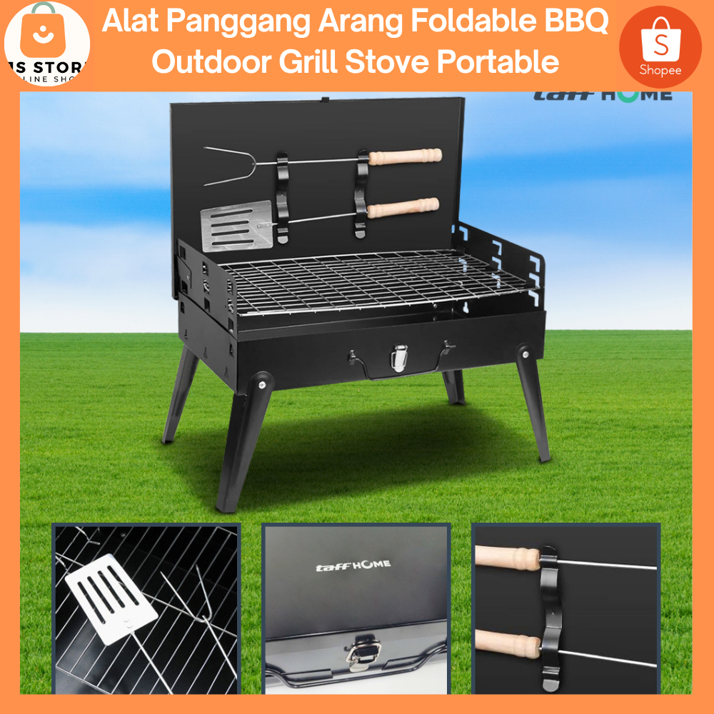 Alat Panggang Arang BBQ Outdoor Grill Stove Foldable / Pembakaran Menggunakan Arang / Pembakaran Ika