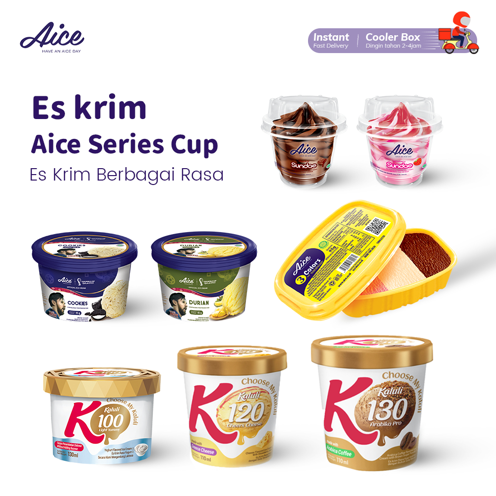 AICE Ice Cream Cup Series/Sensasi Es Krim dalam Cup Praktis | Banyak Rasa, Banyak Gaya!