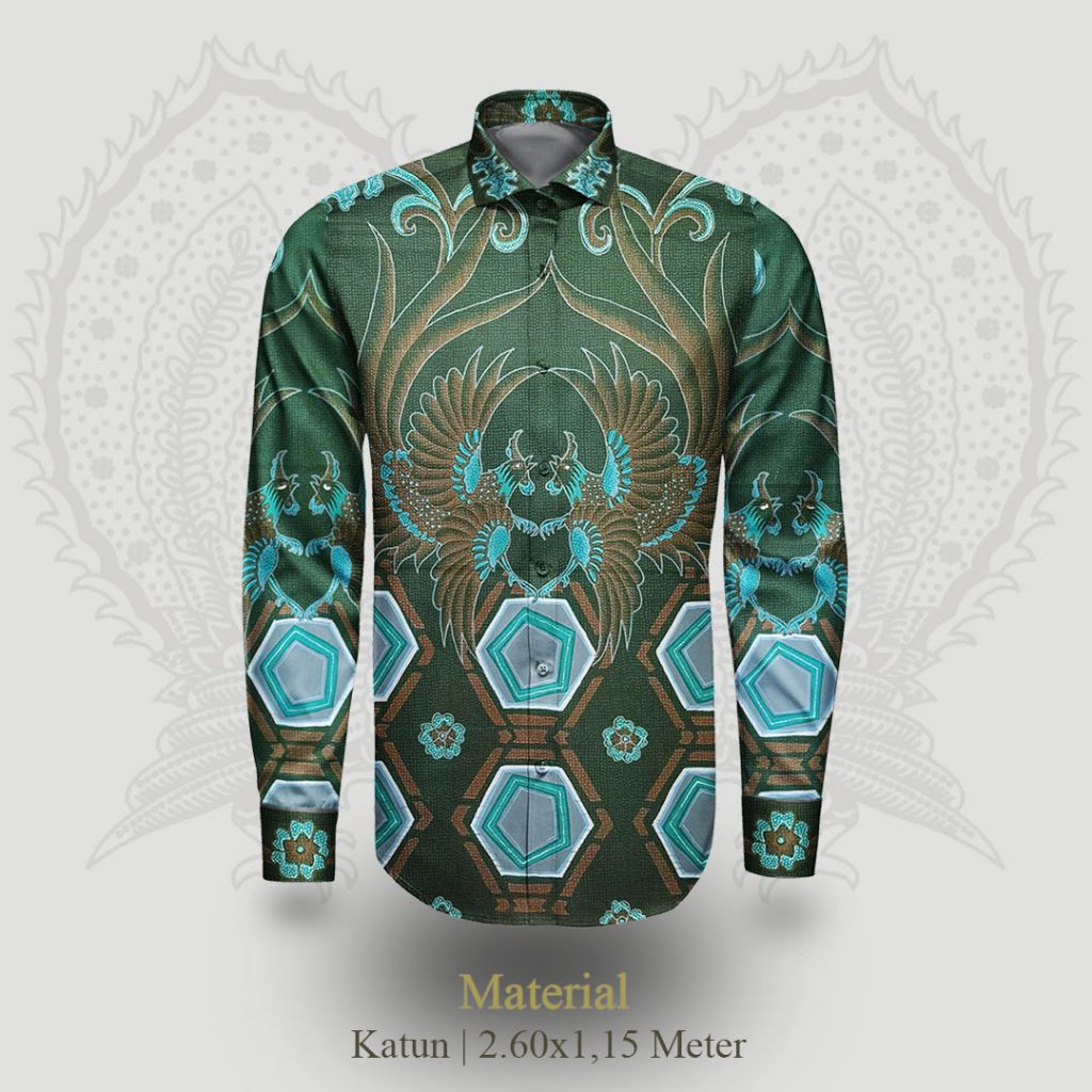 Kain Batik Tulis Pola Kemeja Pria Katun Primis Sawunggaling Tanahan C1030