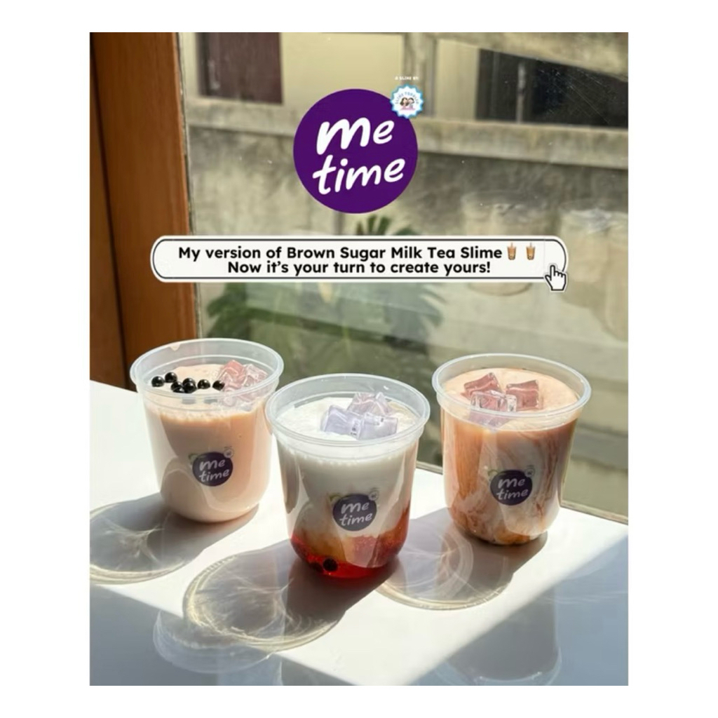 Me Time (Brown Sugar Boba Milk Tea) by Slime Toddler | Mix Slime Tofu 150ml & Slime Jiggly 150ml | S