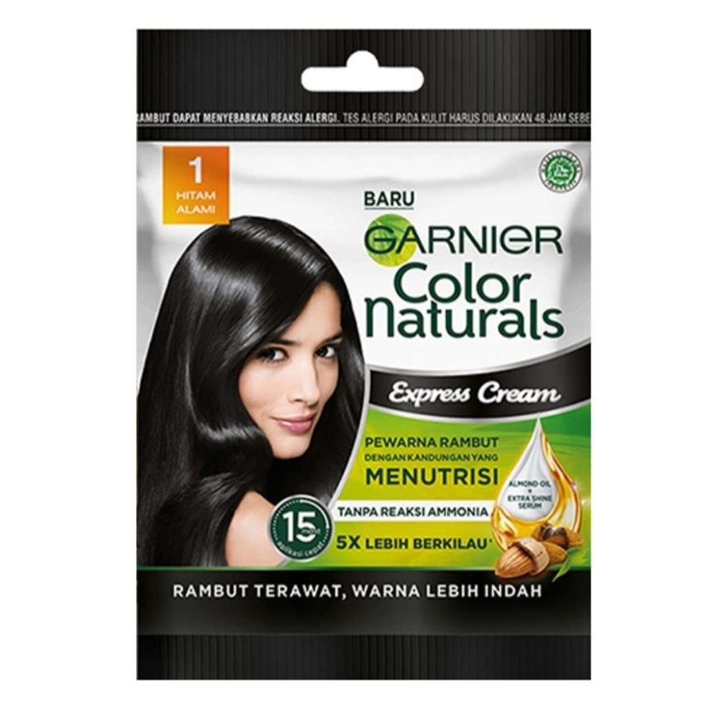 Garnier Pewarna Rambut Saset Hitam Alami ,Cat Rambut SASET 20ml Hitam Alami(KEMASAN SASET)