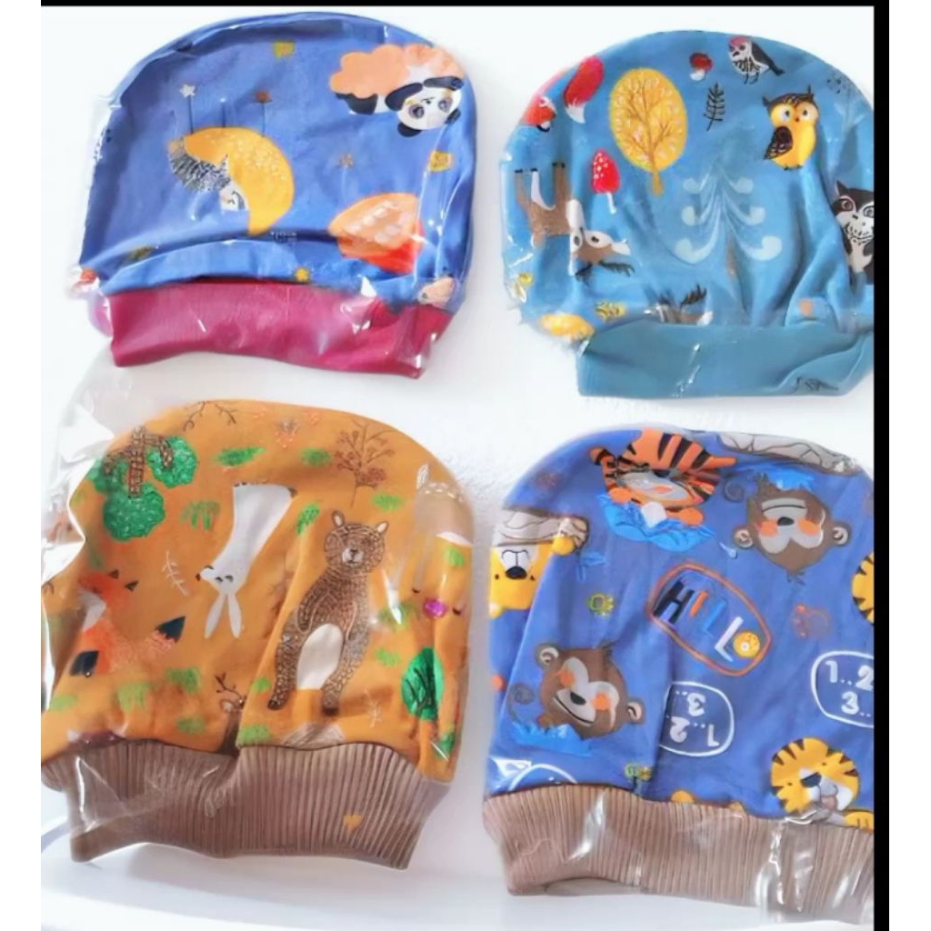 6pcs topi bayi perempuan & laki laki  0 - 6 bulan