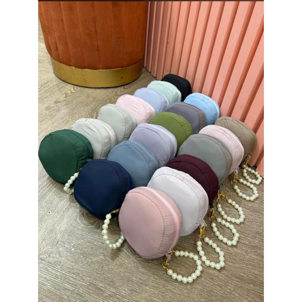 Mukena Silk Premium Polos Tas Mini Cantik | Mukena traveling Tas Mini Gantungan Mutiara