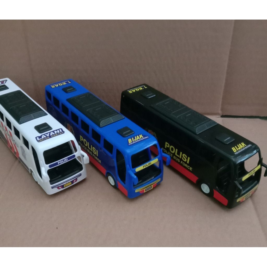 MAINAN MINIATUR  BUS POLISI MINI / BUS PATROLI / BUS FORCE