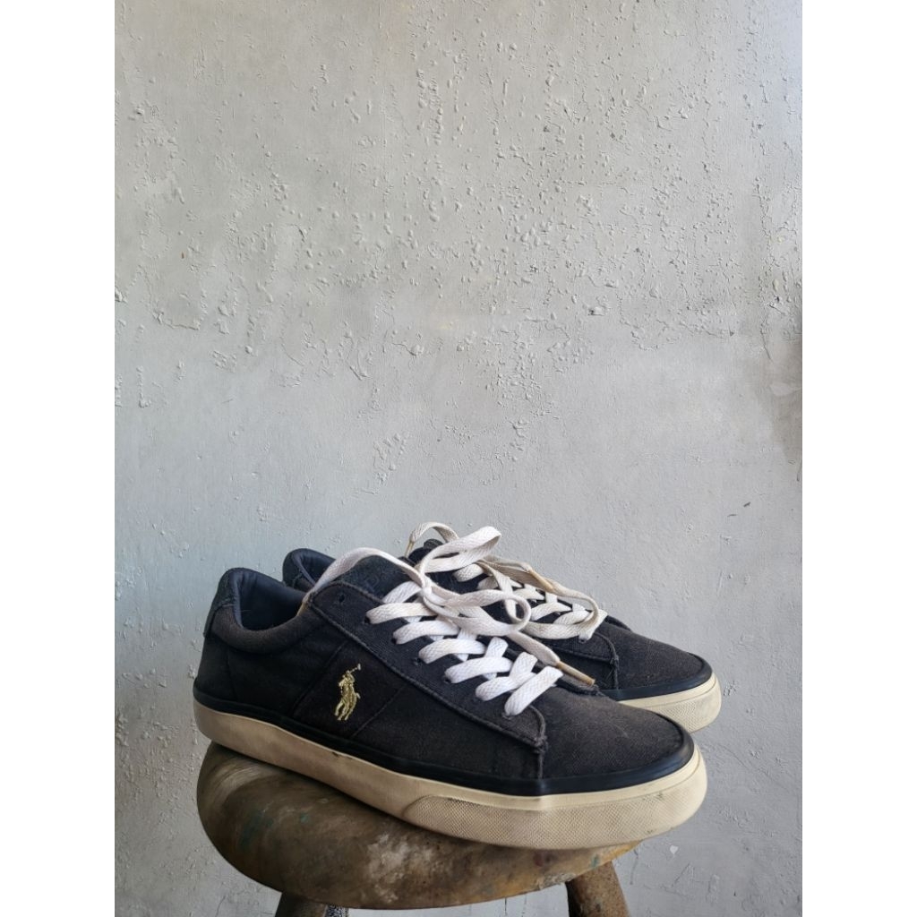SEPATU Polo Ralph Lauren Sayer Canvas Sneaker Black