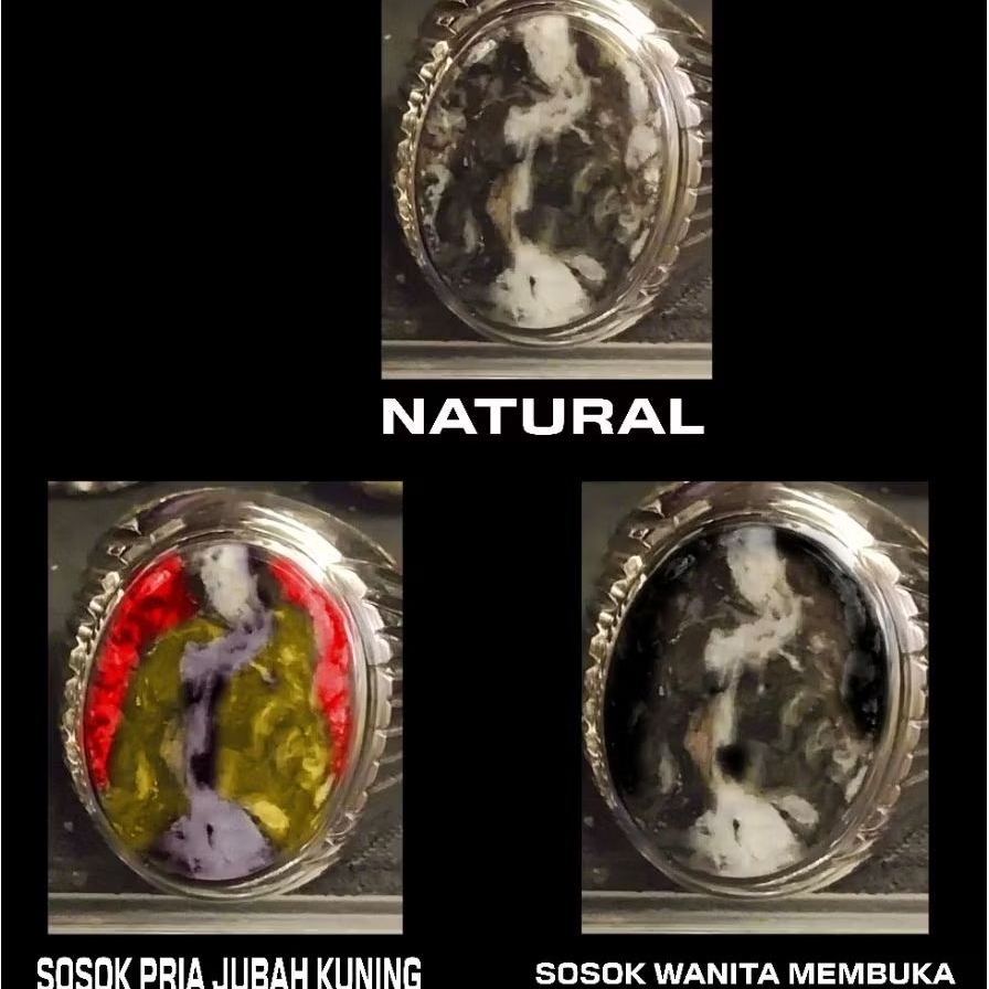 cincin akik gambar wanita menjerit