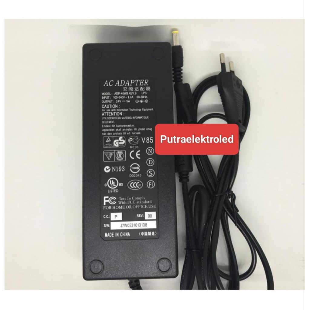 Adaptor 24 Volt 5 Amper / Adaptor DC 24V 5A / AC - DC Adaptor 24V 5A