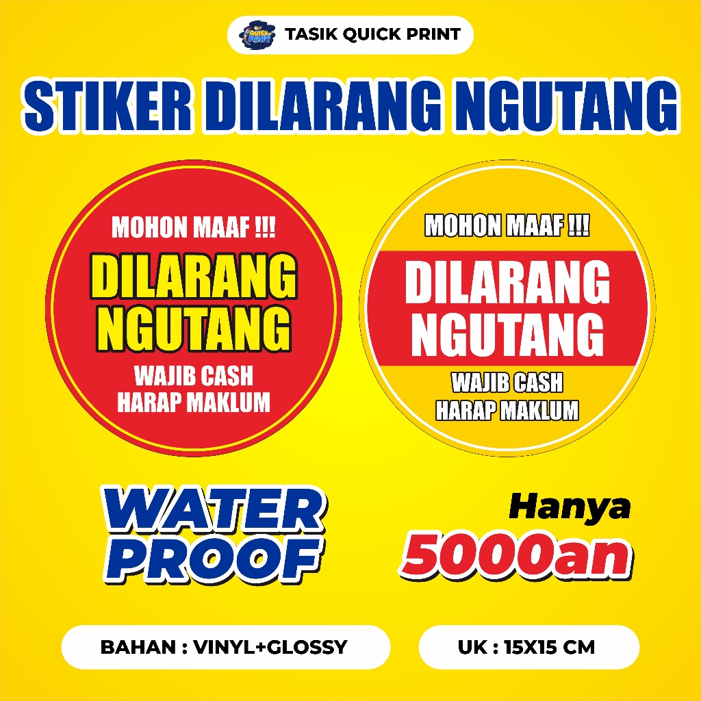 Stiker Dilarang Ngutang