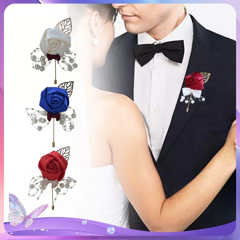 Bunga Jas Pengantin Pria Corsage Bunga Jas Pria Flower Brooch Bunga Bros Bunga Dada Wedding