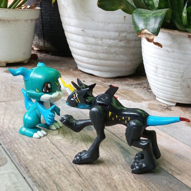 Action Figure Digimon - Veemon dan Raidramon