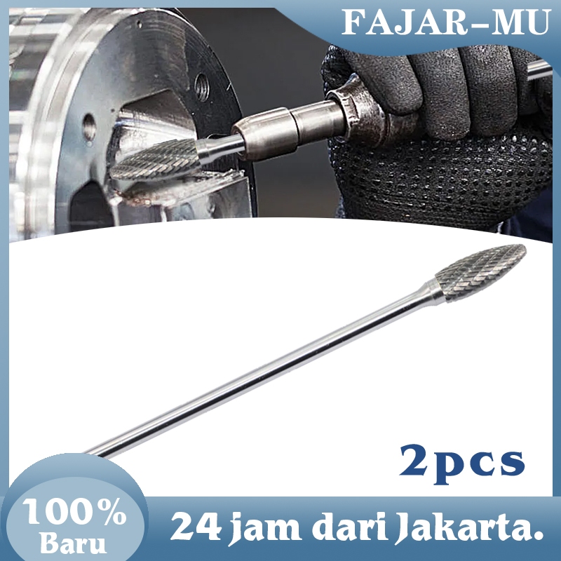 2Pcs Mata Bor Tuner Carbide Rotary File / Carbide Rotary File / Tepi Ganda Tepi Tunggal