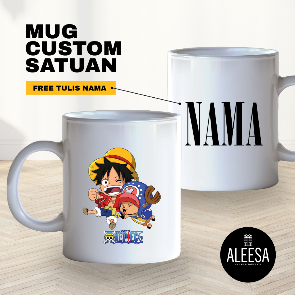 Mug custom sablon satuan / mug kado custom / Anime / Onepiece Luffy