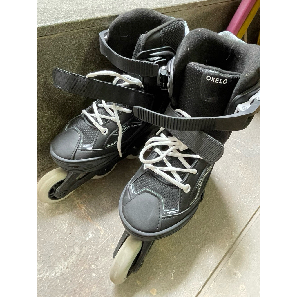 Decathlon kids inline skate fit3 preloved plus helm & pelindung lutut siku