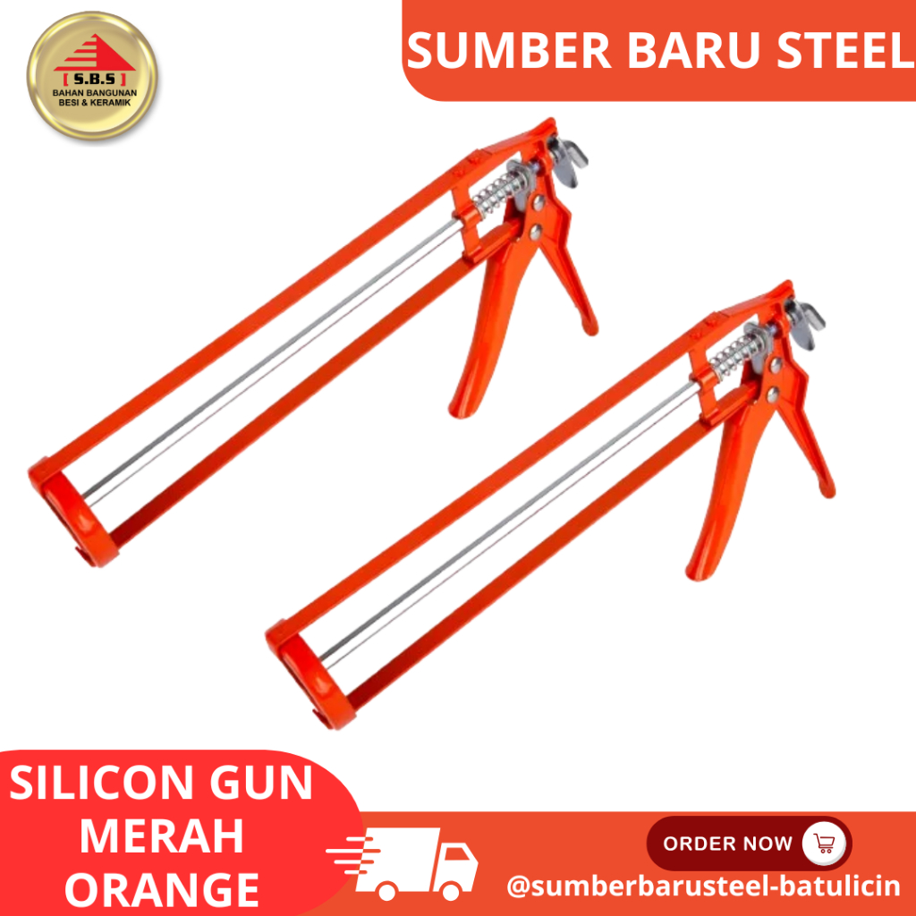 SILICON GUN/TEMBAKAN LEM SILENT ORANGE/MERAH