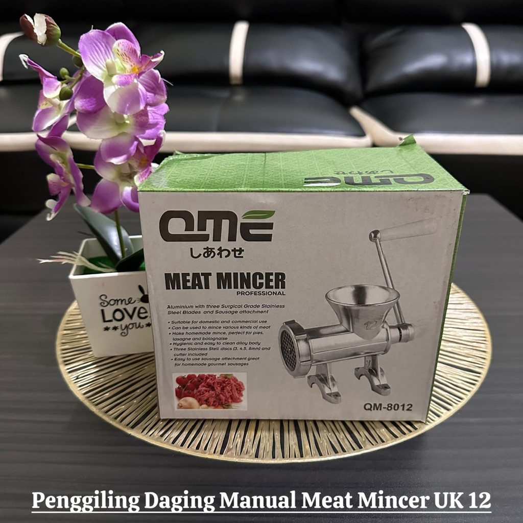 Alat Penggiling Daging Manual QME - QME Meat Mincer Professional - Alat Penggilingan Cabe Manual Tan