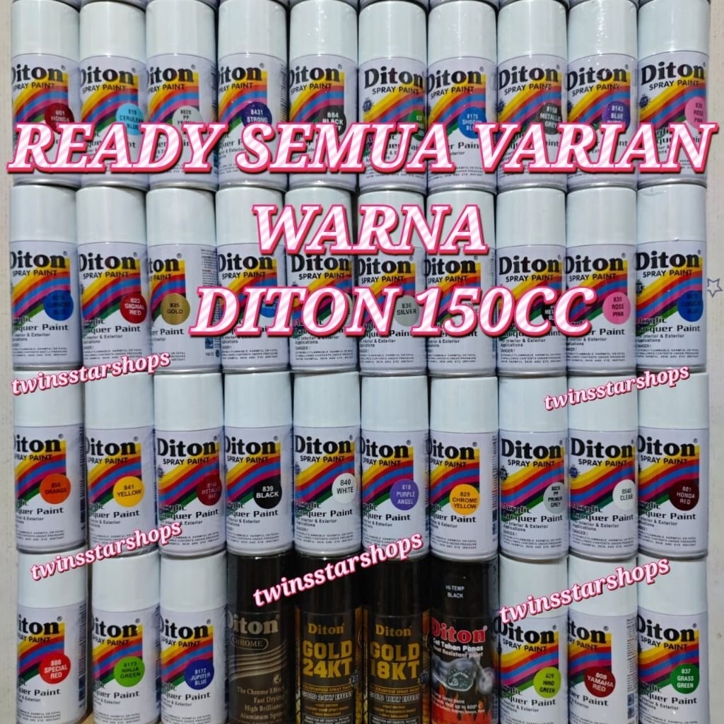 Pilok Pylox Cat Diton 150cc Ready berbagai Warna Black 839Hitam Doff Dop 884 Merah Red 823 Kuning 84