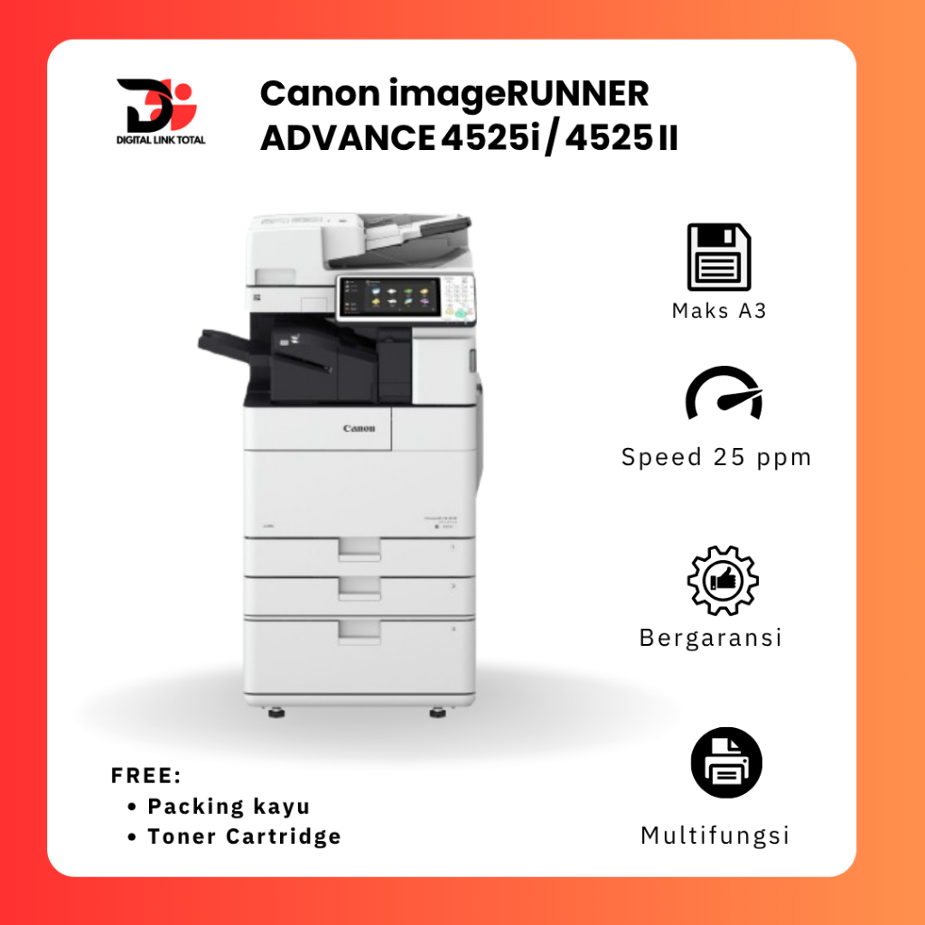 Mesin Fotocopy Canon IR Advance 4525i Multifungsi Laser Monokrom Rekondisi bergaransi