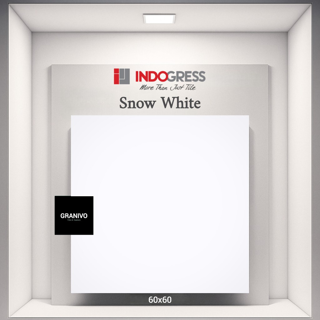 INDOGRESS SNOW WHITE GLAZED POLISHED GRANIT / GRANITE LANTAI 60 x 60 isi 4 PCS / DUS ( 1,44 m ² ) KW