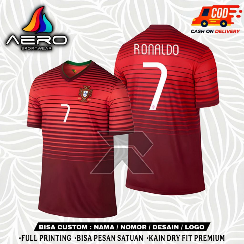 JERSEY PORTUGAL HOME 2014 FREE NAMA & NOMOR