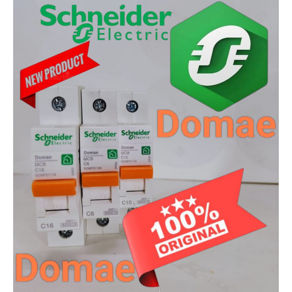 mcb domae 1p schneider original 6ampere,10ampere,16ampere/MCB 6a,10a,16a/MCB schneider domae origina