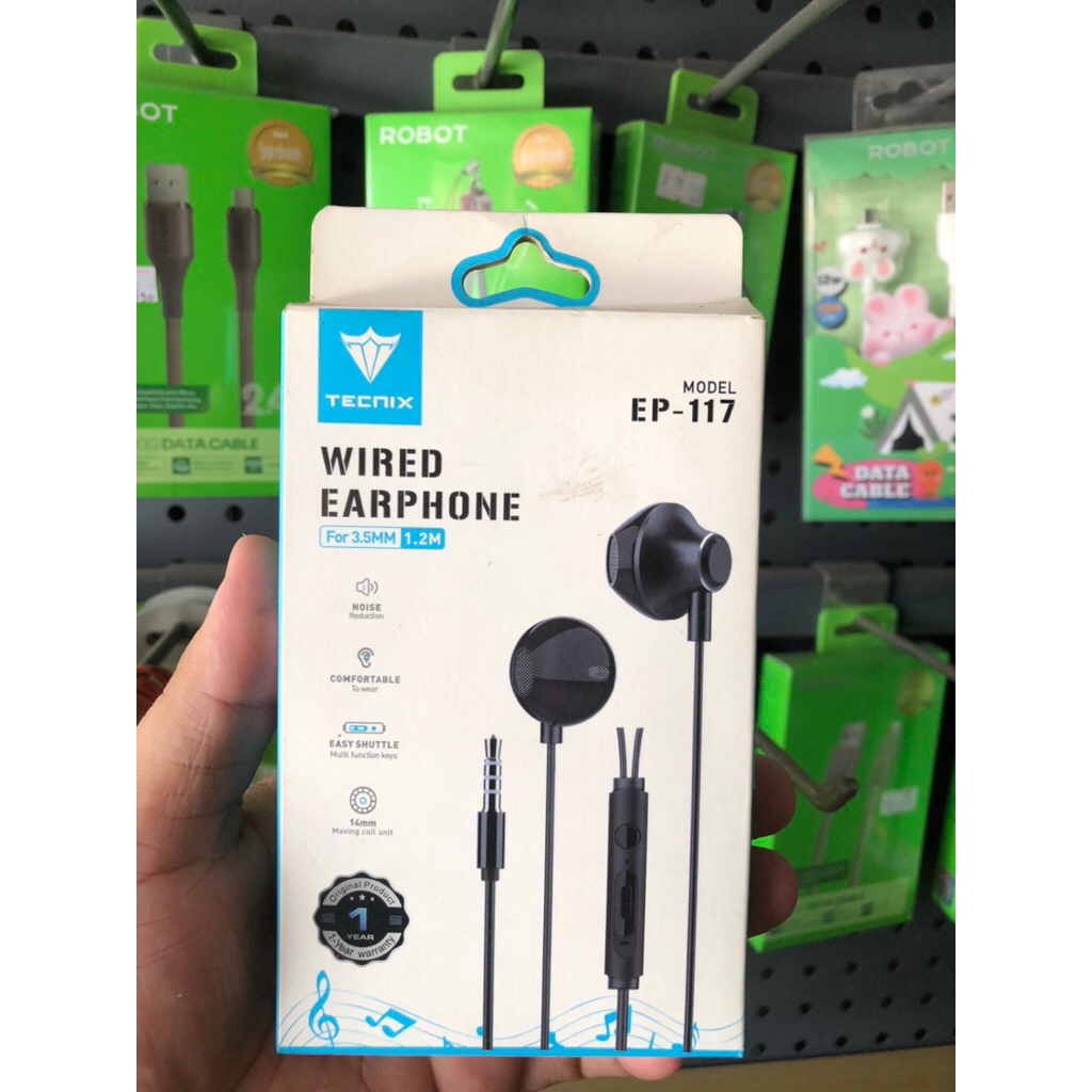 earphone bass TECNIX EP-117 microphone original tecnix