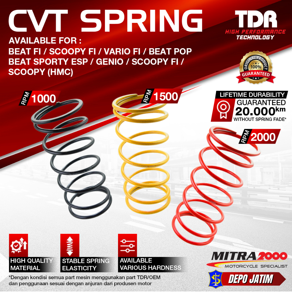 Per CVT TDR CVT Spring Beat Fi / Scoopy Fi / Genio (HMC)