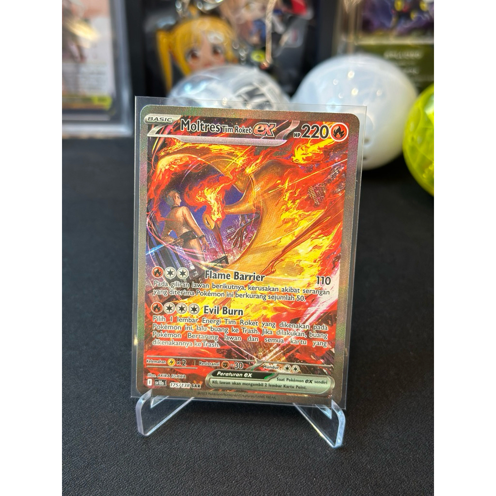 Pokemon Moltres Tim Rocket EX 175/138 SAR Kehadiran Juara Indonesian