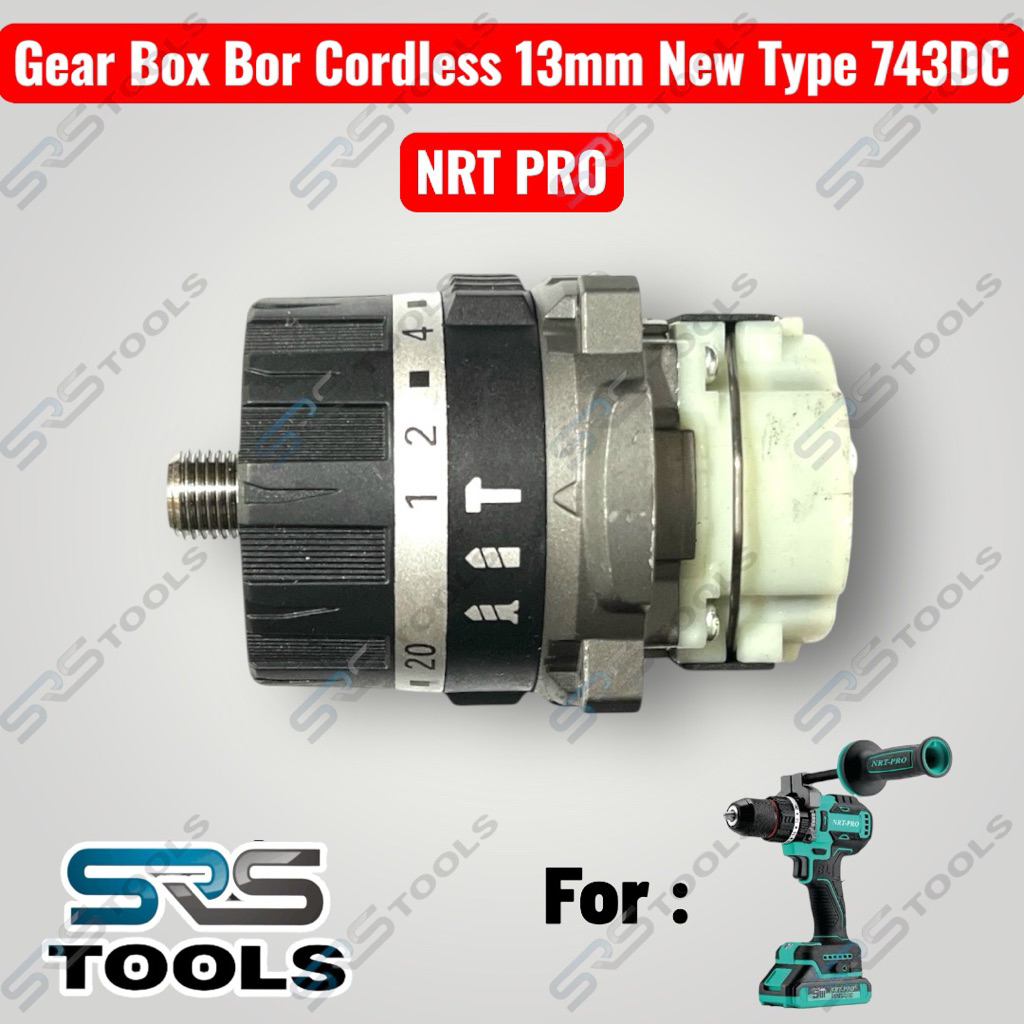 NRT PRO GearBox Mesin Bor Cordless Brushless 20V 743DC / Gear Box Bor Cas 20 V 1/2 Inch 13 mm 20 Unf