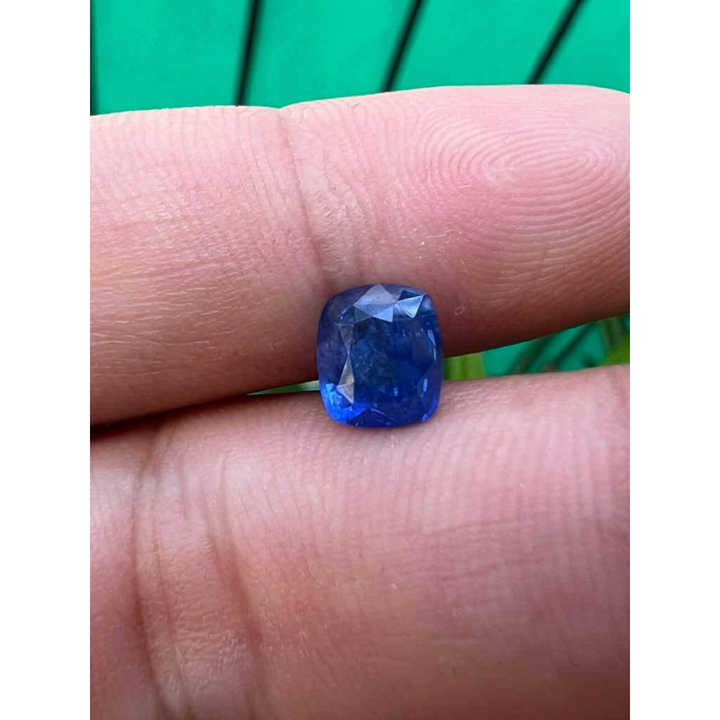 natural royal blue sapphire safir srilanka 1,98 ct memo big lab super mewah kristal body glass luste