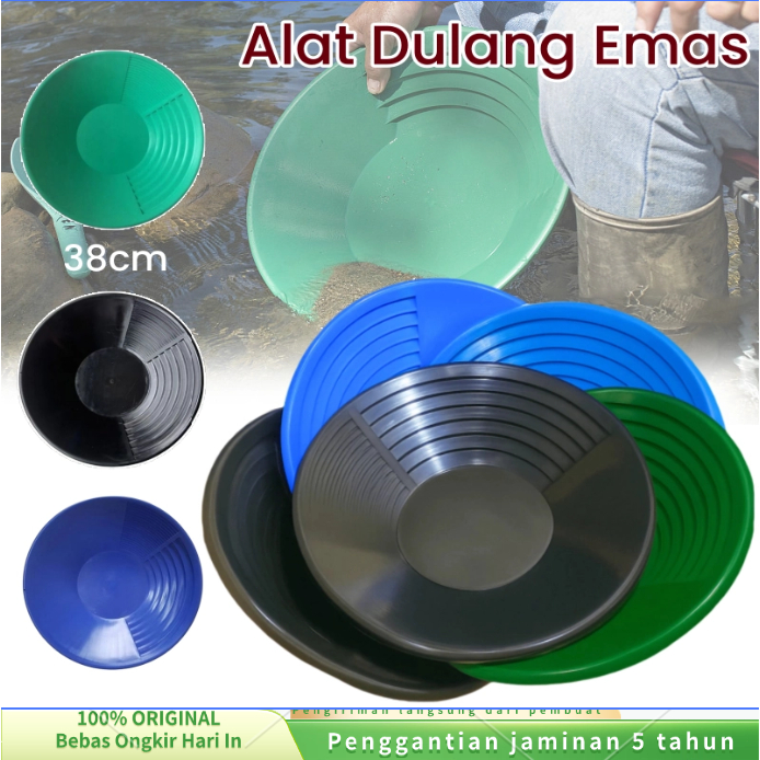 (COD/Gratis Ongkir) 38cm Alat Gold Mining / Gold Panning Pan / Alat Dulang Saringan Emas/Pencari Pen