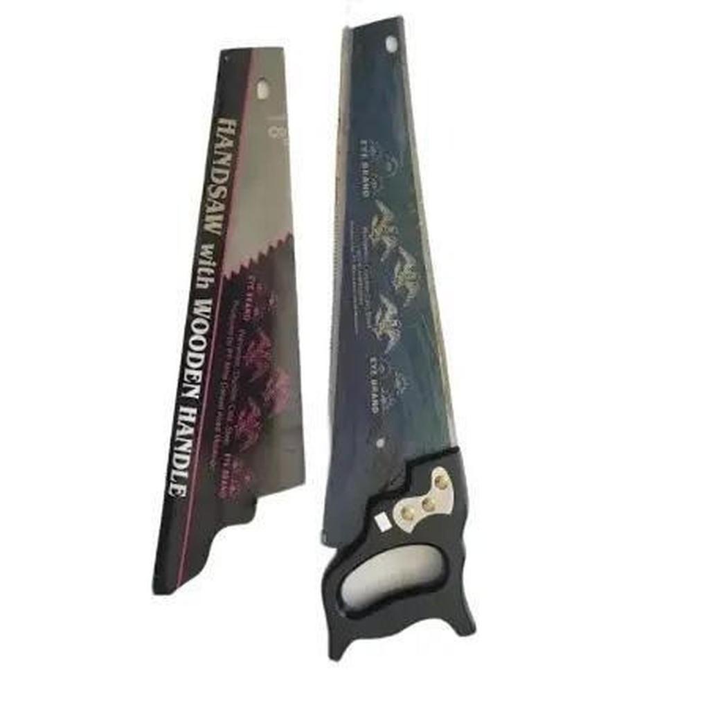 Gergaji Kayu 18 Inch Tjap Mata Alat Pemotong Kayu Kaso Triplek Manual Gergaji Gagang Kayu 450mm Jigs