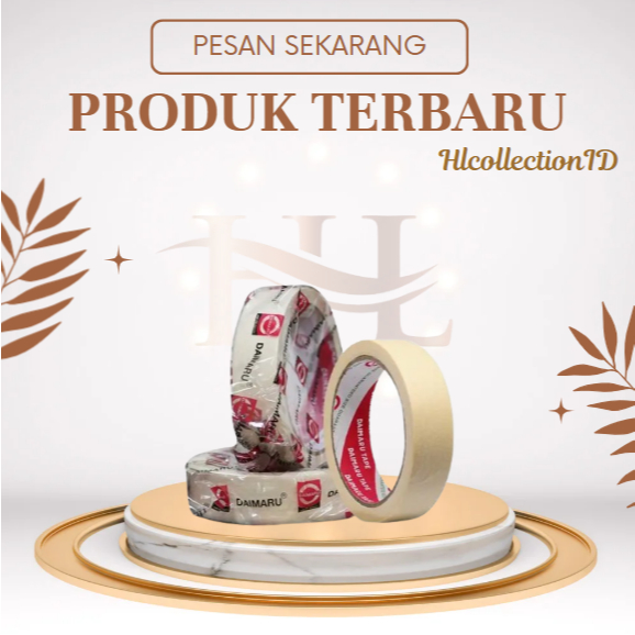 HLC - ( 1 Pcs ) Daimaru Masking Tape Cream 24mm x 21m Paket
