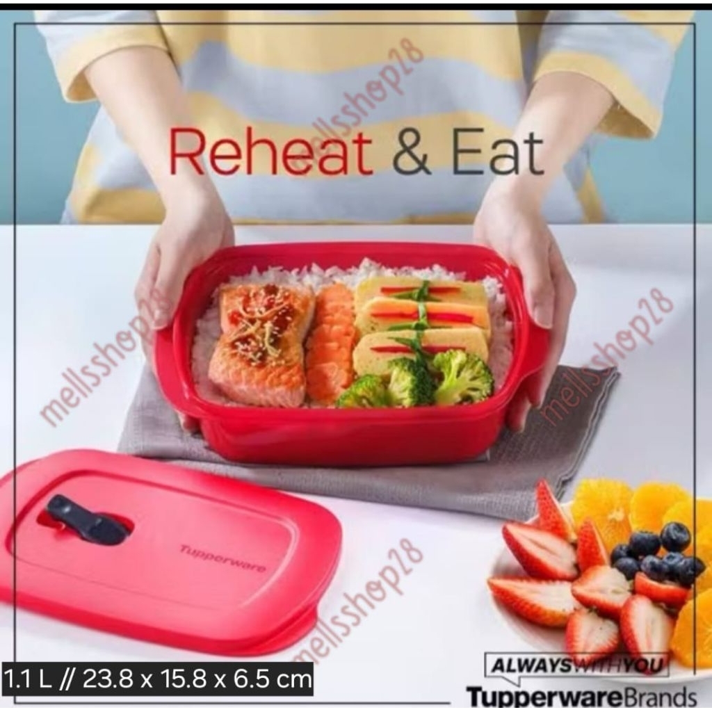 Tempat bekal dewasa microwaveable Tupperware crystalwave - tempat penyimpanan makanan