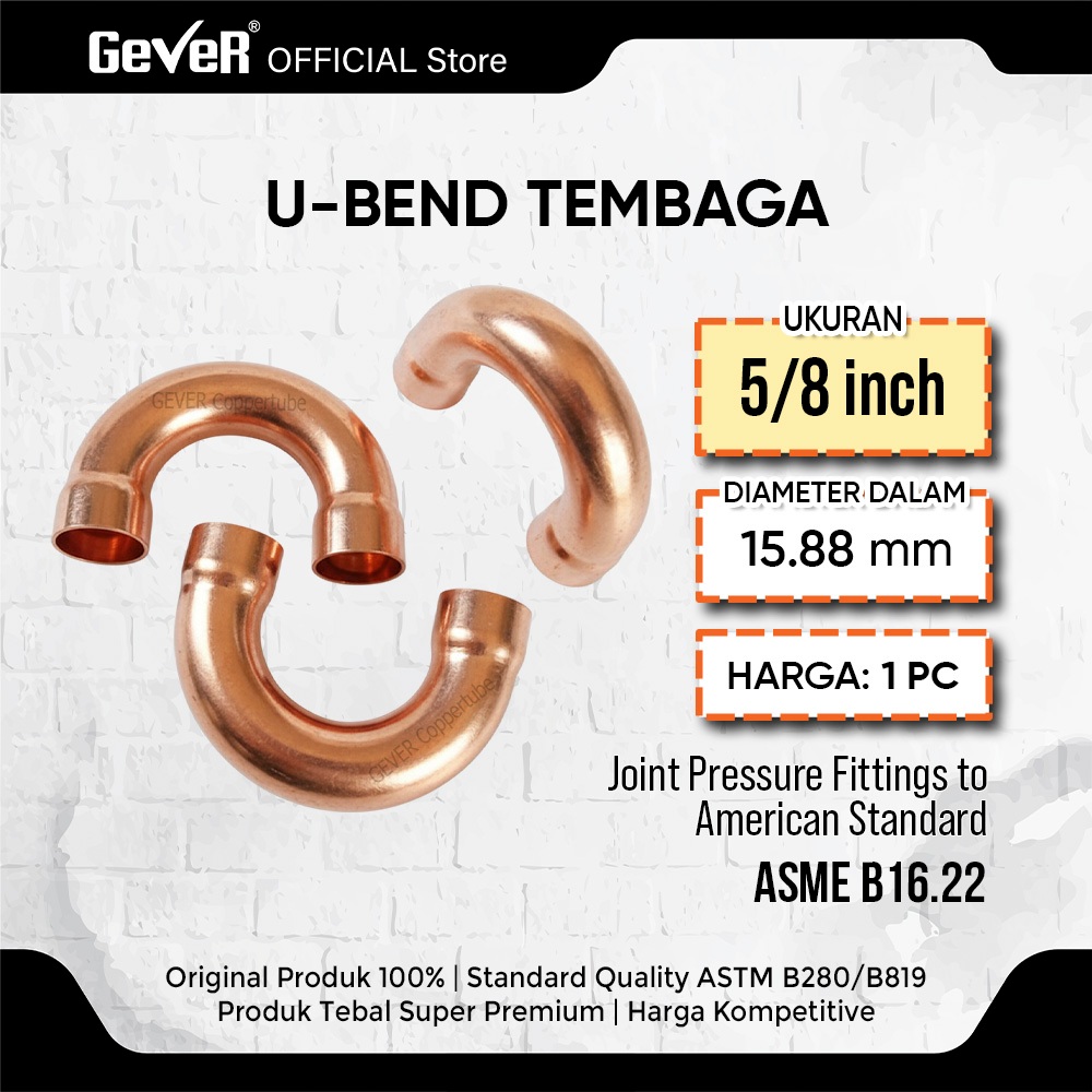 UBEND TEMBAGA 5/8 Inch DENJI / Copper Ubend Sambungan Pipa