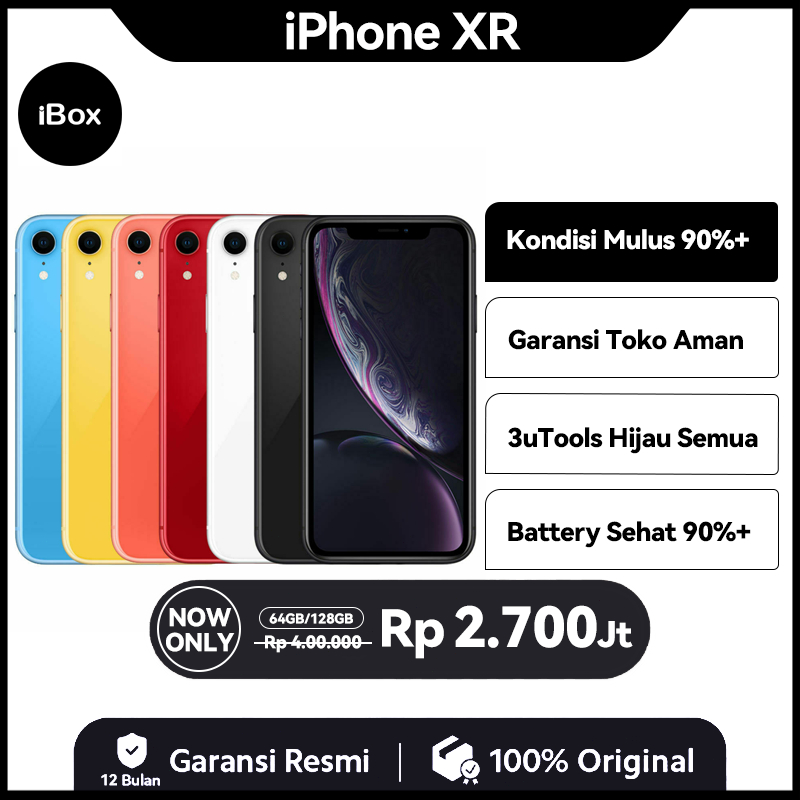 iP XR 64/128 GB GARANSI iBOX SECOND Like New 100% ORIGINAL Bergaransi