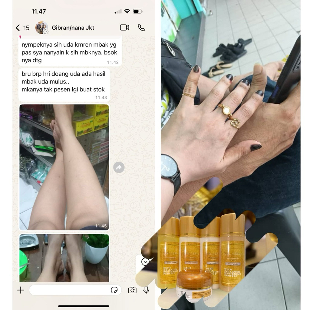 PEMUTIH BADAN PAKET LENGKAP HB GOLDEN WHITENING (dosis tinggi)