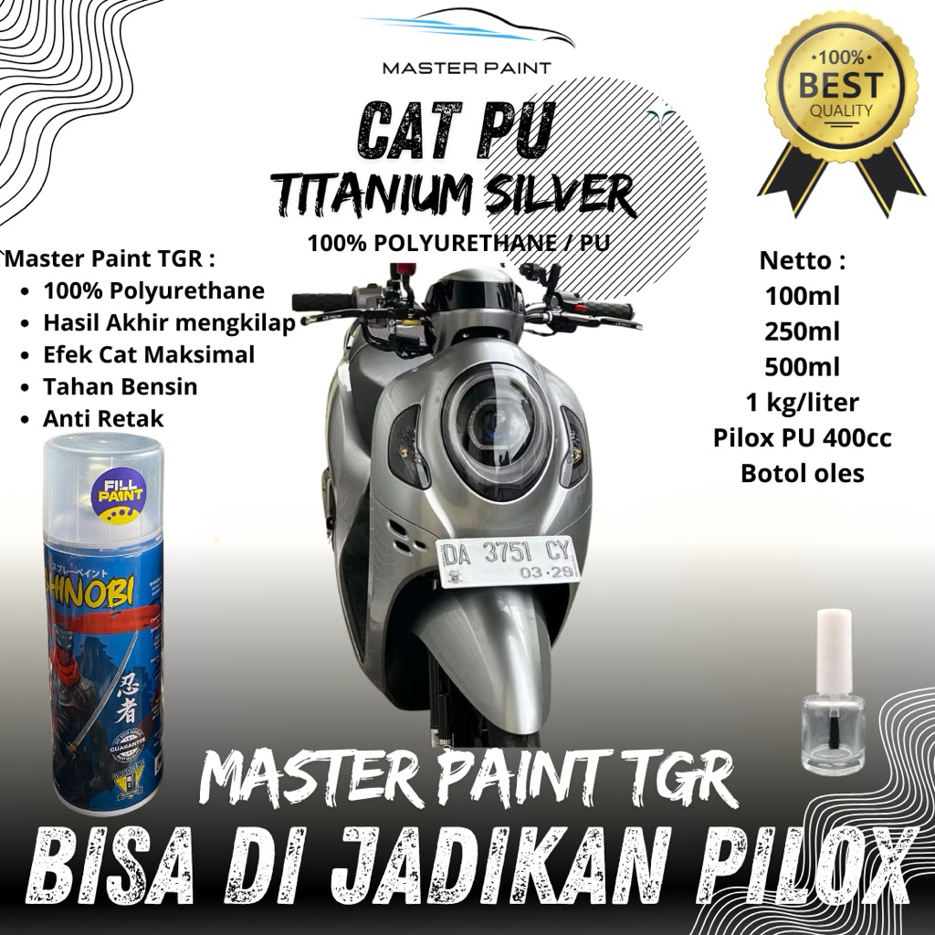 ( BISA DIJADIKAN PILOX ) Cat PU Titanium Silver | Cat Silver Special